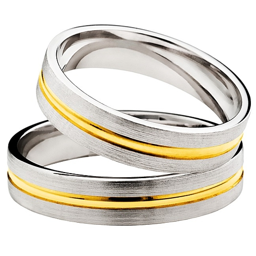 Vigselringar i 14k gult och vitt guld