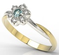 Ring i 14 karats guld med en topas på 0,08ct och 6 diamanter på 0,12ct