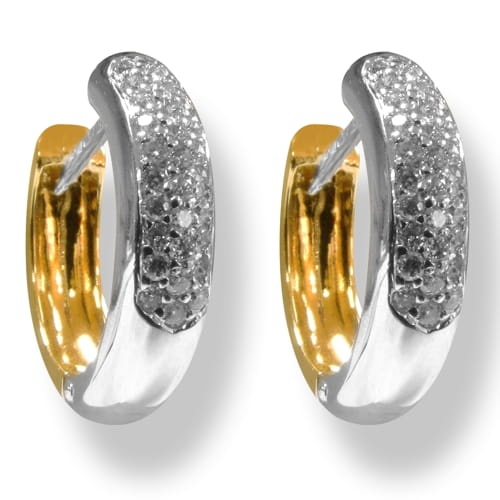 Örhängen i 14k gult och vitt guld med 62 diamanter 0,58ct