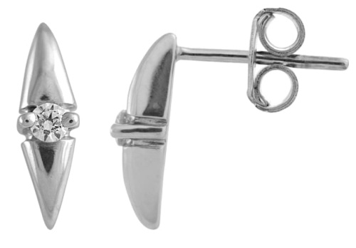 Örhängen i 14k vitt guld med 2 diamanter 0,05ct