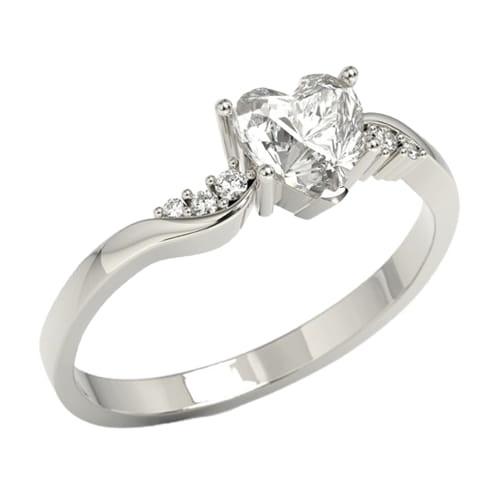 Ring i 14-karats guld med en 1ct Swarovski topas och 6 diamanter med en vikt av 0-058ct