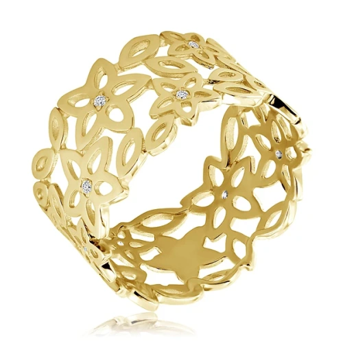 Ring i 14k guld med 12 laboratoriediamanter 009ct