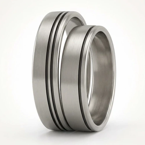 Vigselringar i titan spårad titan 5 mm