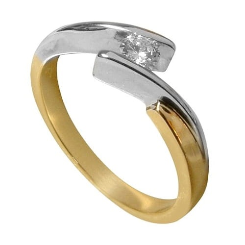 Ring i 14k guld med diamant 0-10ct