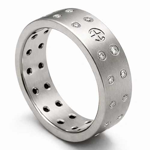 Vigselring i titan med 30 diamanter 0-30 ct