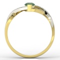 Ring av 14k guld med smaragd på 0,36ct och 10 diamanter på 0,04ct