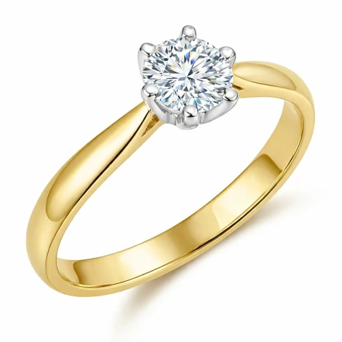 Ring i 14K gult och vitt guld med diamant 0-30ct G-SI1