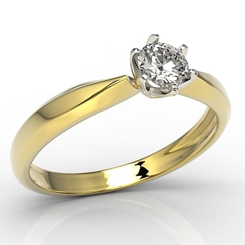 Ring i 14k guld med diamant 0-30ct