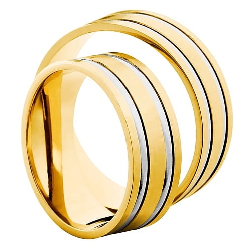 Vigselringar i 14k gult och vitt guld