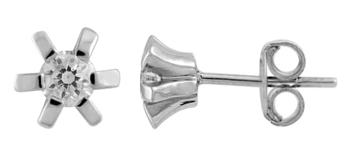Örhängen i 14k vitt guld med 2 diamanter 0,26ct