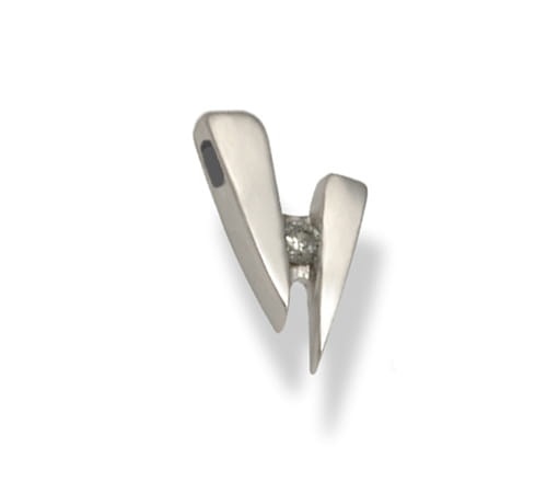 Hänge i 14k vitt guld med diamant 0,01ct
