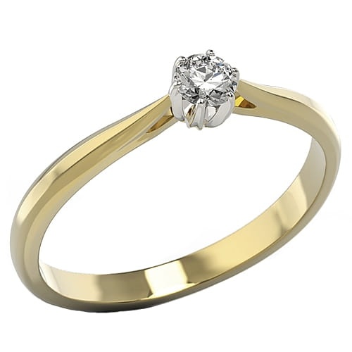 Ring i 14k guld med diamant 0-18ct