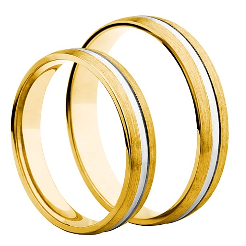 Vigselringar i 14k gult och vitt guld