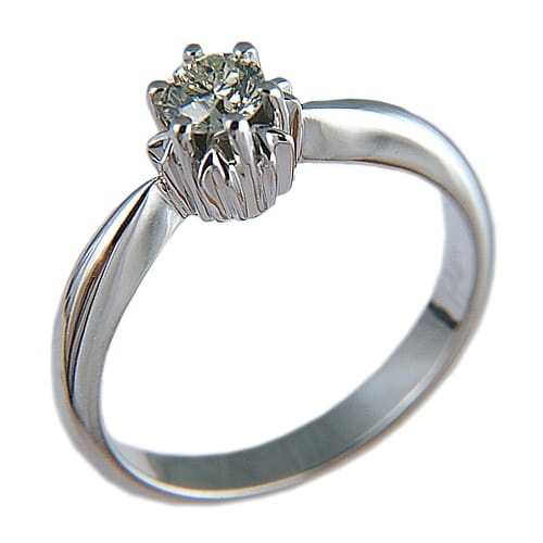 Ring i 14k guld med diamant 0-30ct