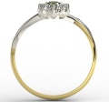Ring i 14 karats guld med en olivin på 0,08ct och 6 diamanter på 0,12ct