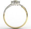 Ring i 14 karat guld med en citrin på 0,08 ct och 6 diamanter på 0,12 ct