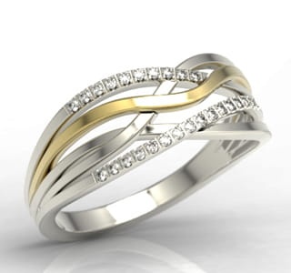 Ring i 14k guld med 26 diamanter 0-10ct