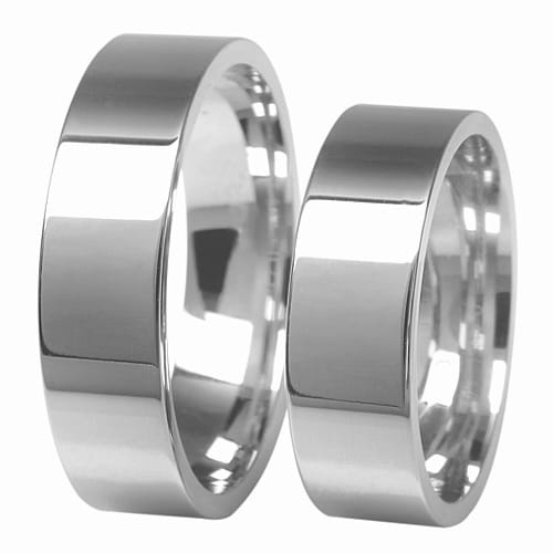 Vigselringar i 14k vitt guld