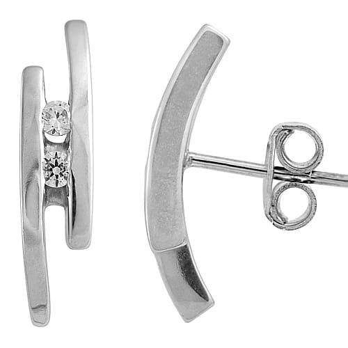 Örhängen i 14k vitt guld med 4 diamanter 0,12ct