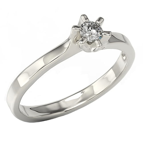 Ring i 14k guld med diamant 0-16ct