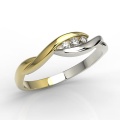 Ring i 14k guld med 3 diamanter 0,04ct