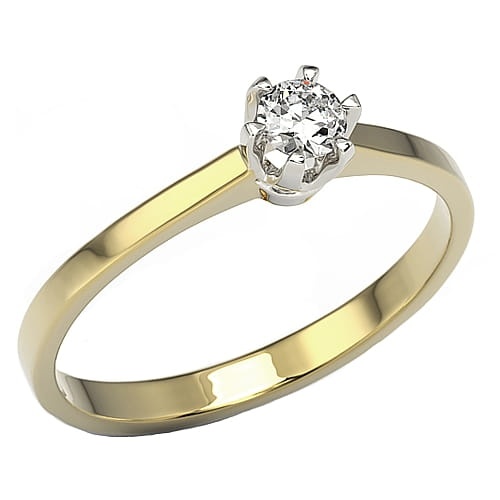 Ring i 14k guld med diamant 0-20ct