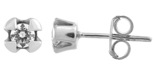 Örhängen i 14k vitt guld med 2 diamanter 0,18ct