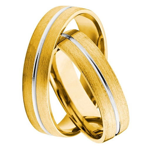 Vigselringar i 14k gult och vitt guld