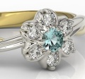 Ring i 14 karats guld med en topas på 0,08ct och 6 diamanter på 0,12ct