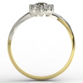 Ring i 14k guld med rökigt kvarts och 6 diamanter på 0,12 ct