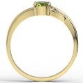 Ring i 14k gult guld med olivin på 1ct och 2 diamanter