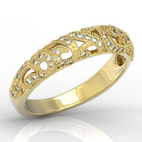 Ring i 14k guld med 47 diamanter 0-23ct