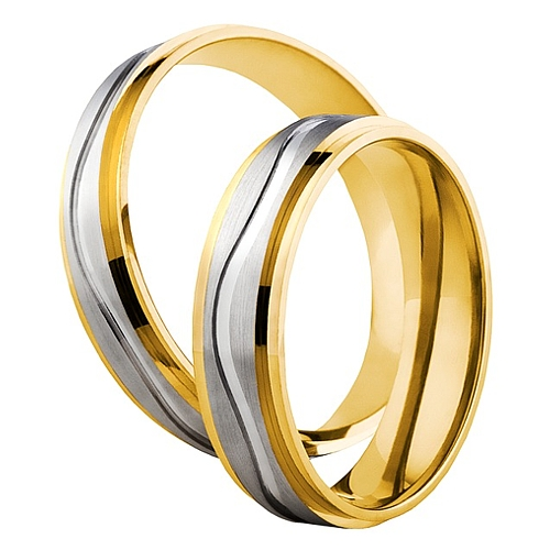 Vigselringar i 14k gult och vitt guld