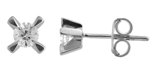 Örhängen i 14k vitt guld med 2 diamanter 0,14ct