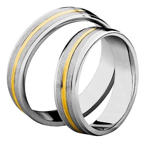 Vigselringar i 14k gult och vitt guld