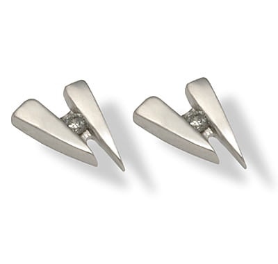 Örhängen i 14k vitt guld med 2 diamanter 0,03ct