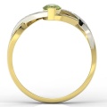 Ring i 14 karats guld med olivin 0,60ct och 10 diamanter 0,04ct