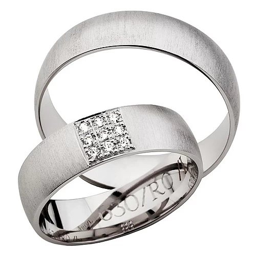 Vigselringar i 18k vitt guld med 9 diamanter 0,09ct